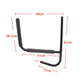 Wall shelf bracket dimensions shown for black storage rack, 38 cm wide