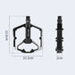Bicycle platform pedal set, black metal body with threaded axle, front and side views