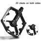 Bicycle platform pedal with textured grip surface and metal cleats on both sides