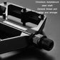 Bicycle pedal with knurled textured grip band and threaded metal axle shaft