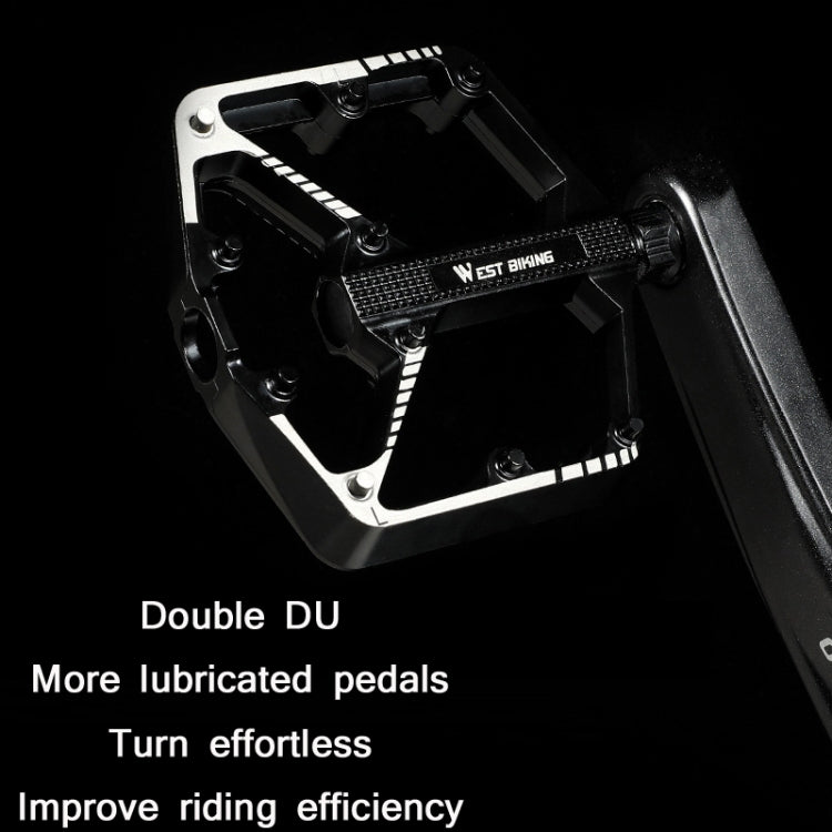 Bicycle platform pedal with multiple metal pins and West BIKING branding