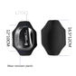 Black knee protector with curved shell and wear-resistant plastic insert