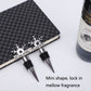 Set of snowflake champagne stoppers, chrome star finials with black rubber rings