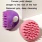 Silicone hair washing brush with round comb bristles, purple and pink