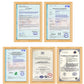Pack of framed compliance certificates for power inverter documentation