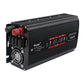 Car power inverter with cooling fan, red DC terminals, black housing, 3000W rating