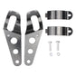 Motorcycle headlight mounting brackets and metal clamps with screws