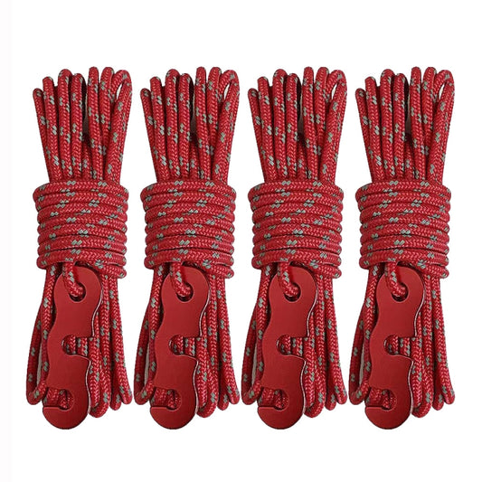 Wind rope set with red cord and red buckle loops