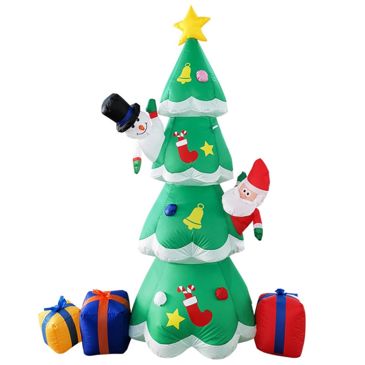 Inflatable Christmas tree with LED lights, star topper and wrapped gift boxes