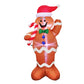 Inflatable Santa Claus LED yard decoration with red hat and striped suit
