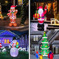 Inflatable Christmas Santa, snowman, and tree yard decorations with LED lights