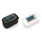 Black and white finger pulse oximeters with digital SpO2 and PR bpm displays