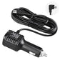 Car dual USB power charger cord with mini plug, black cable and connector