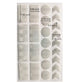 Reflective bicycle sticker sheet in silver-gray, with honeycomb rectangles, circles, and star