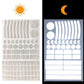 Reflective bicycle sticker sheet in light gray, with curved stripes and circular accents