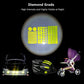 Reflective bicycle sticker set with bright yellow stripes and dots, highly visible at night
