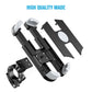 Black phone holder bracket parts with white side pads and mounting clamp hardware