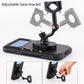 Adjustable bicycle phone mount base bracket with waterproof case and dual clamp arms