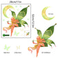 Colorful moon, fairy, and butterfly wall sticker set on sheet with multiple pieces