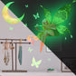 Glowing moon and fairy butterfly wall decals with stars and small butterflies