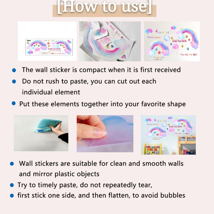 How to use instructions panel for assembling and applying wall stickers