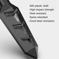 Black ABS plastic LED tail lamp body with textured arrow lens and striped cutouts