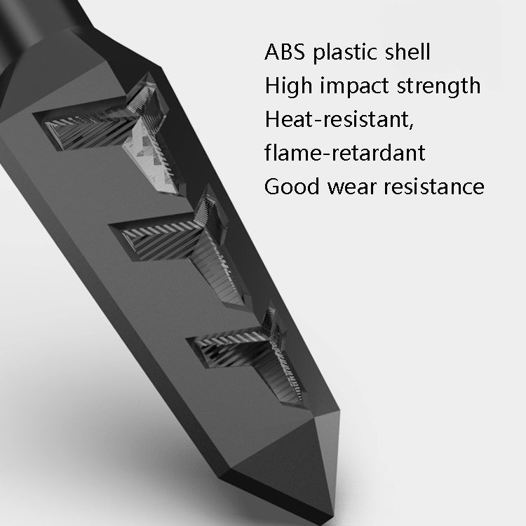 Black ABS plastic LED tail lamp body with textured arrow lens and striped cutouts