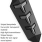 Black LED tail lamp with striped acrylic-transparent lamp shade and layered arrow design