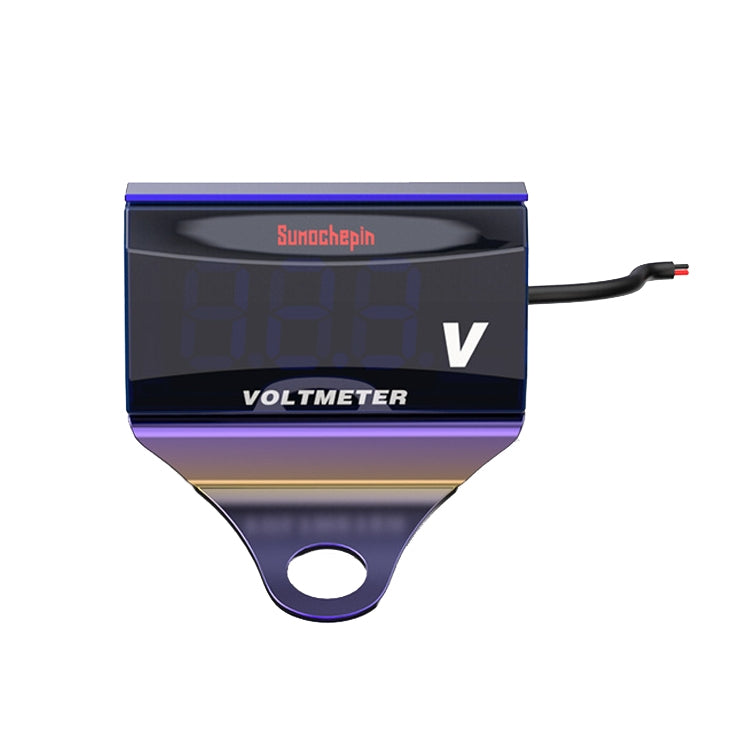 Motorcycle LED digital voltmeter with blue 3-digit display and V label