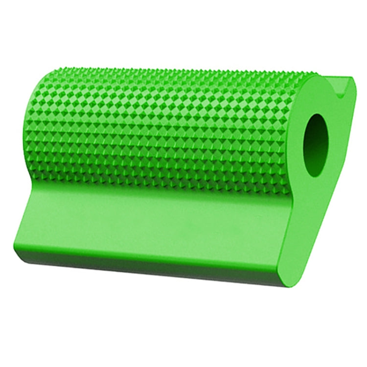 Green textured motorcycle gear shift cover with circular mounting hole
