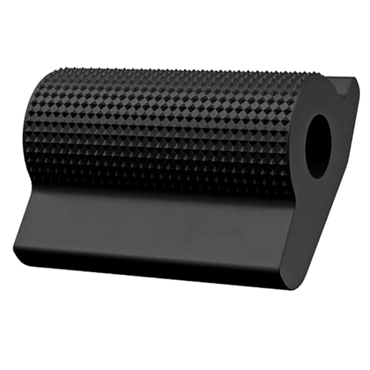 Black textured motorcycle gear shift cover with circular mounting hole