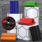 Set of motorcycle gear shift covers in red, orange, blue, green, and black