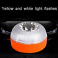 Car LED emergency warning light with chrome dome on orange base, mounted on vehicle