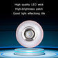 Round LED light head with clear ribbed lens and central LED housing