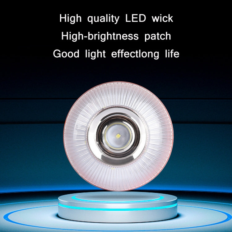 Round LED light head with clear ribbed lens and central LED housing
