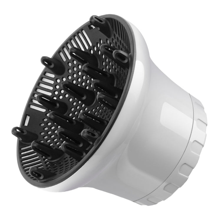 Universal hair diffuser attachment, white hood with black vented airflow plate