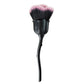 Loose powder makeup brush with black bristles, purple-tinted tips, and black handle