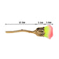 Loose powder makeup brush with rainbow ombre bristles and gold plastic handle