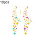 Colorful star and rainbow face tattoo sticker sheet with small sparkles