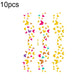 Multicolor star face tattoo sticker sheet with glitter confetti hearts and dots