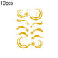 Gold moon and star face tattoo sticker sheet with swirl accents and glitter dots