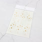 Gold star face tattoo sticker sheet on white backing, waterproof hot stamping
