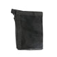 Black mesh storage pouch with top strap and hook loop closure