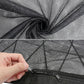 Black double-layer mesh bag with zipper pull and elastic draw-rope opening