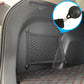 Car trunk-mounted black mesh storage net bag with corner hook points