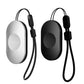 Portable metal rain scraper set, silver and black oval bodies with loop straps