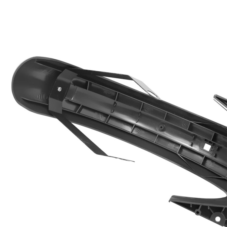 Electric scooter rear mudguard bracket, black underside with molded ridges and mounting tabs