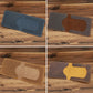 Leather driving license holder with ID window in four colors shown side-by-side