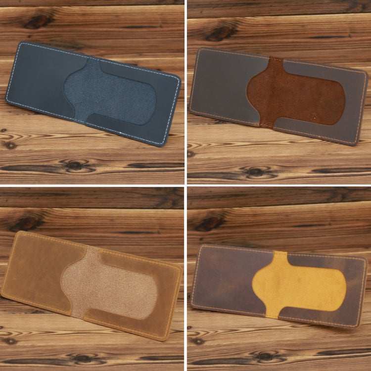 Leather driving license holder with ID window in four colors shown side-by-side