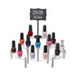 3-tier clear acrylic nail polish display stand with curved shelves and silver posts